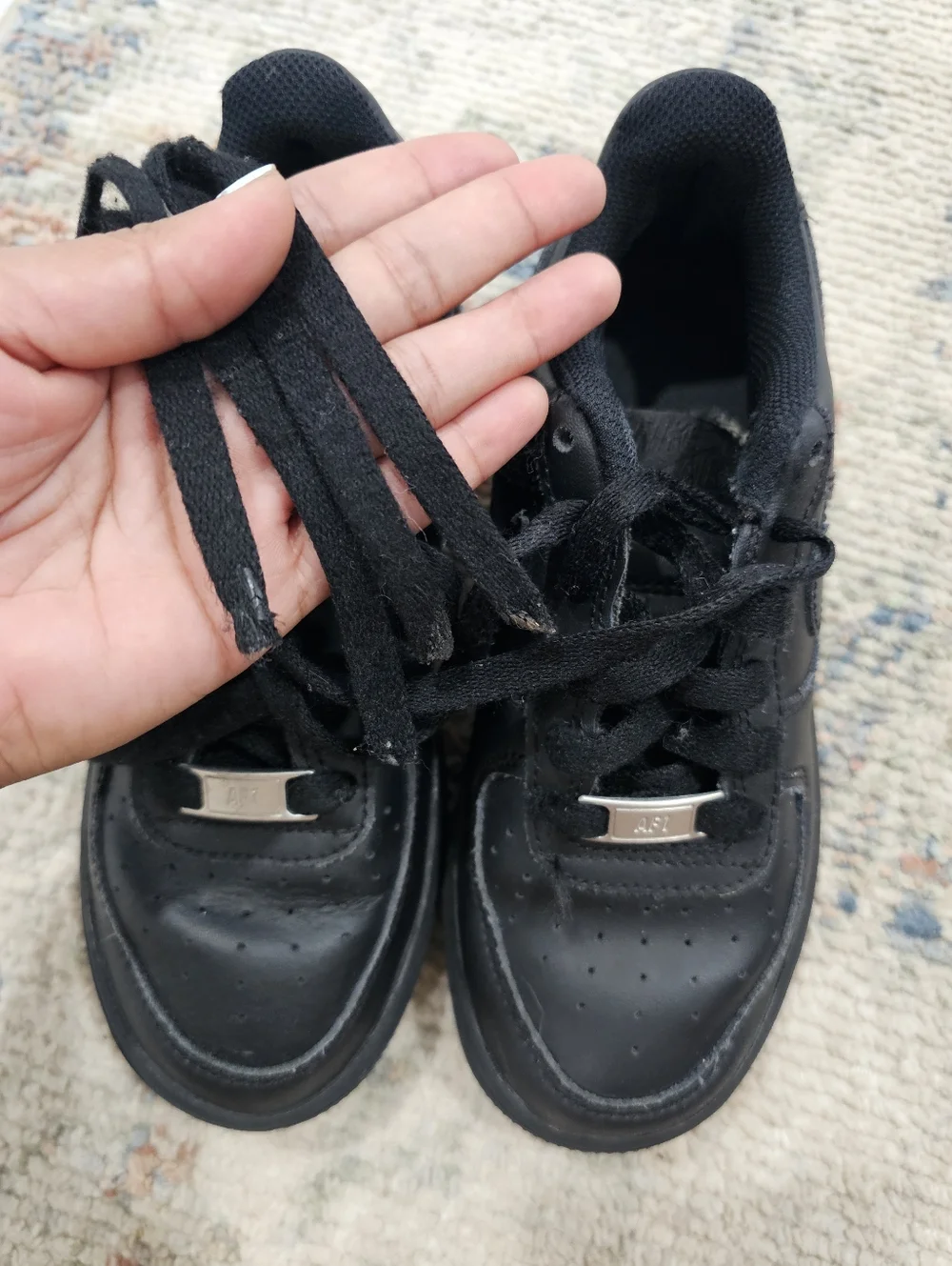 Nike Air Force 1 Black‎ Sneakers Size 2 youth